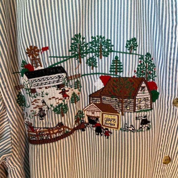 Vintage Let’s Quizz Again Embroidered Button Up, Medium  autumn! - Picture 8 of 14